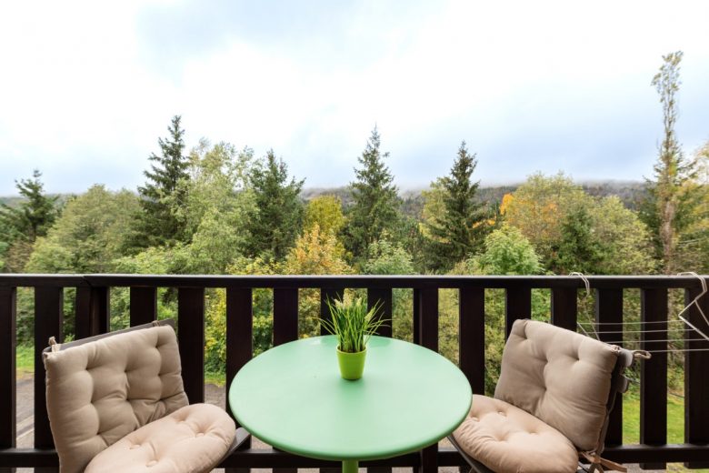 Balcony with mountain view