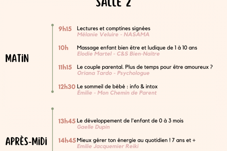 Planning Salle 2