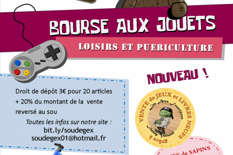 Bourse aux jouets, loisirs & puériculture du sou des écoles de Gex_Gex